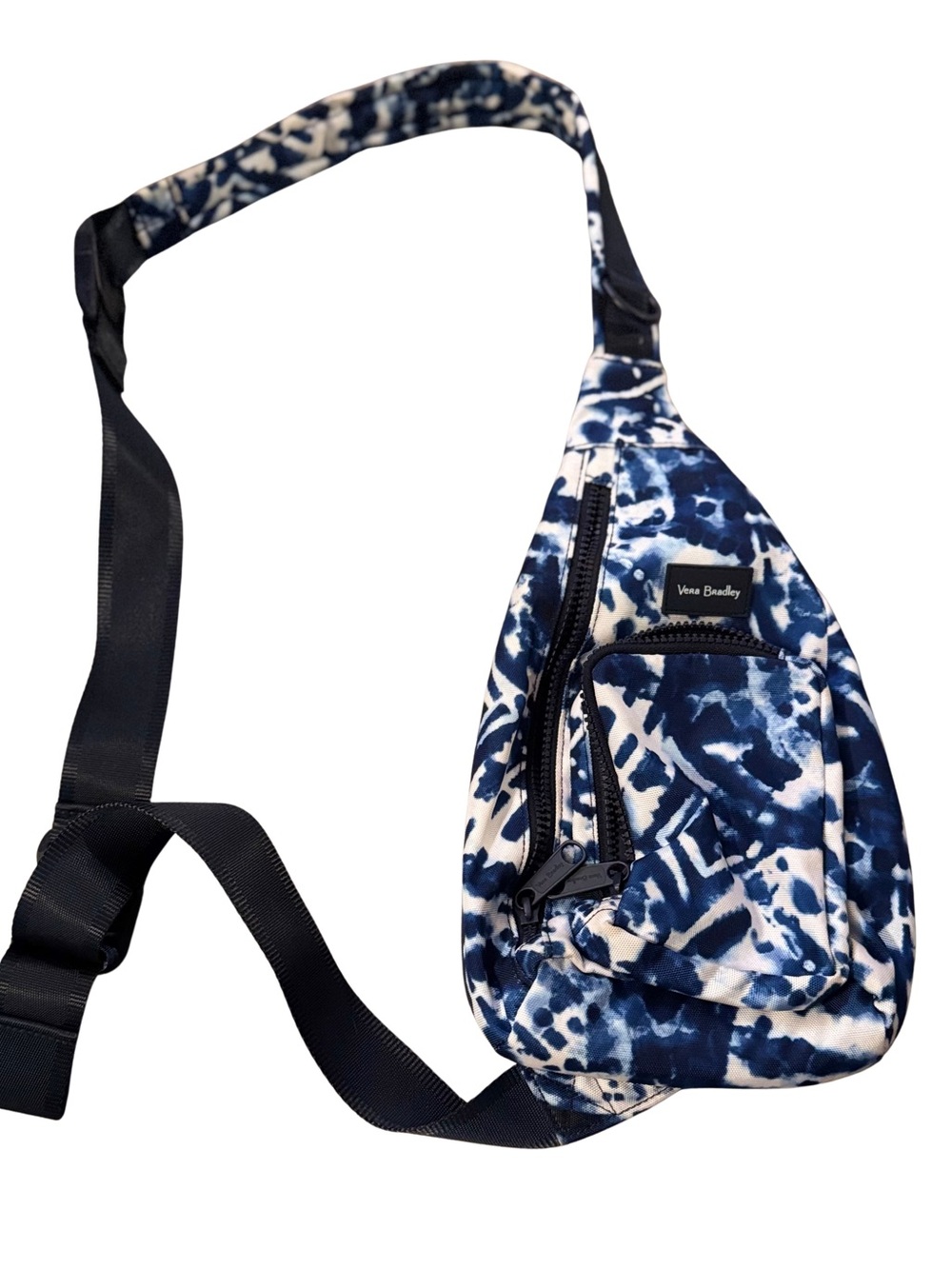Vera Bradley Blue and White Tie-Dye Sling Belt Bag